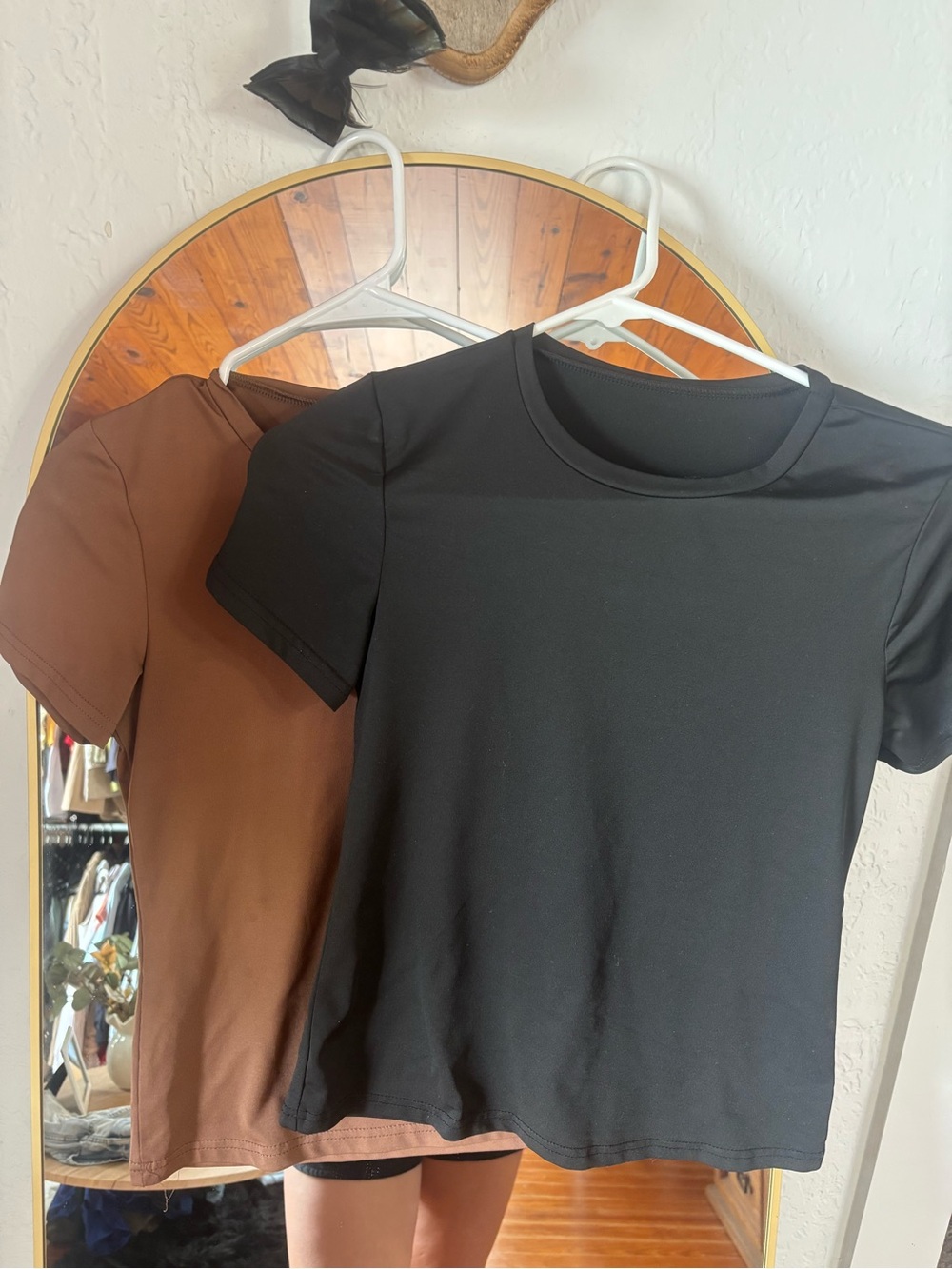 Basic Black Short Sleeve Tee with Brown Tee Bundle
